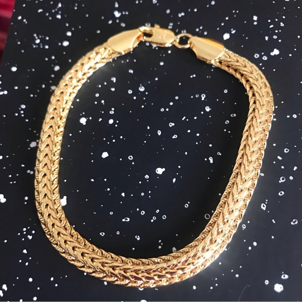 24k Gold Plated over Sterling Silver Braided Bracelet